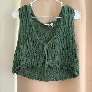 Roxy Green Crochet Top